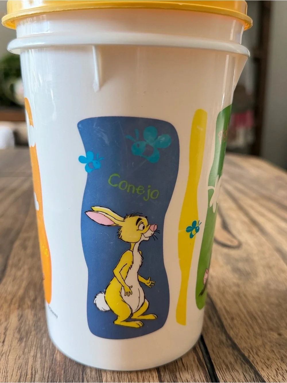 Vintage Winnie the Pooh Tupperware Yellow Lid Pooh Kids Cup
